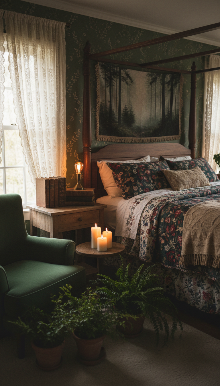 dark cottagecore bedroom ideas