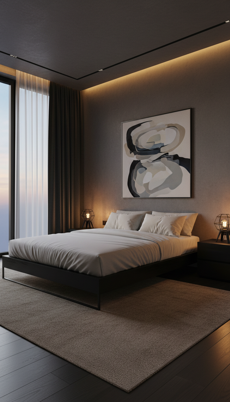 dark minimalist bedroom ideas