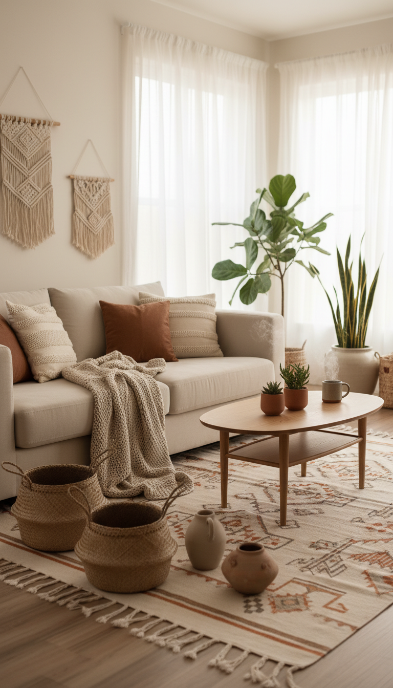Boho Minimalist Living Room