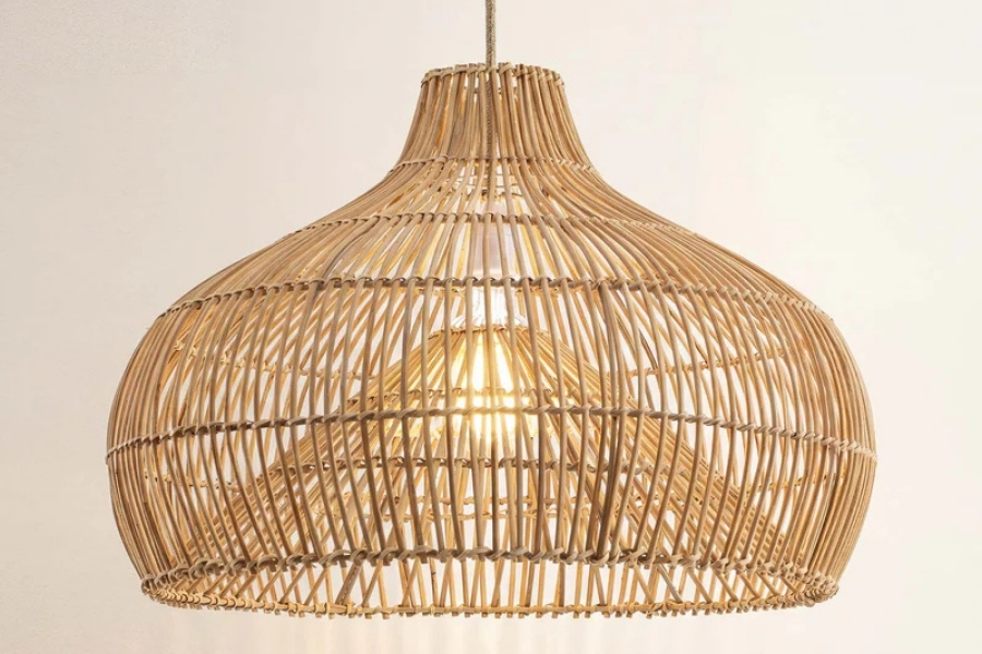 Oceania Cone Rattan Pendant Light