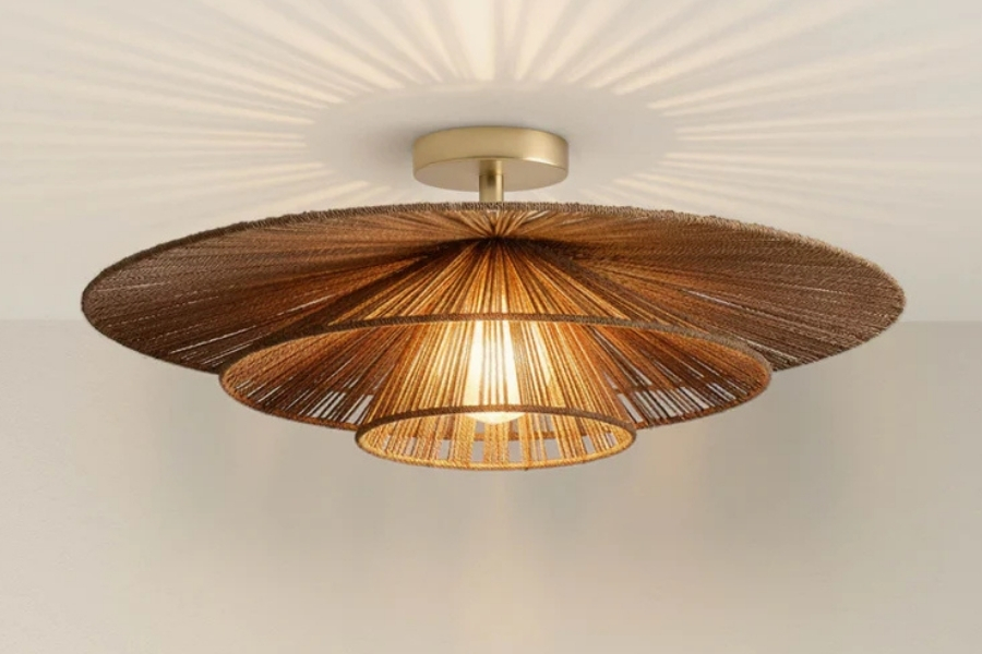 Sammie Tier Rattan Flush Mount Light