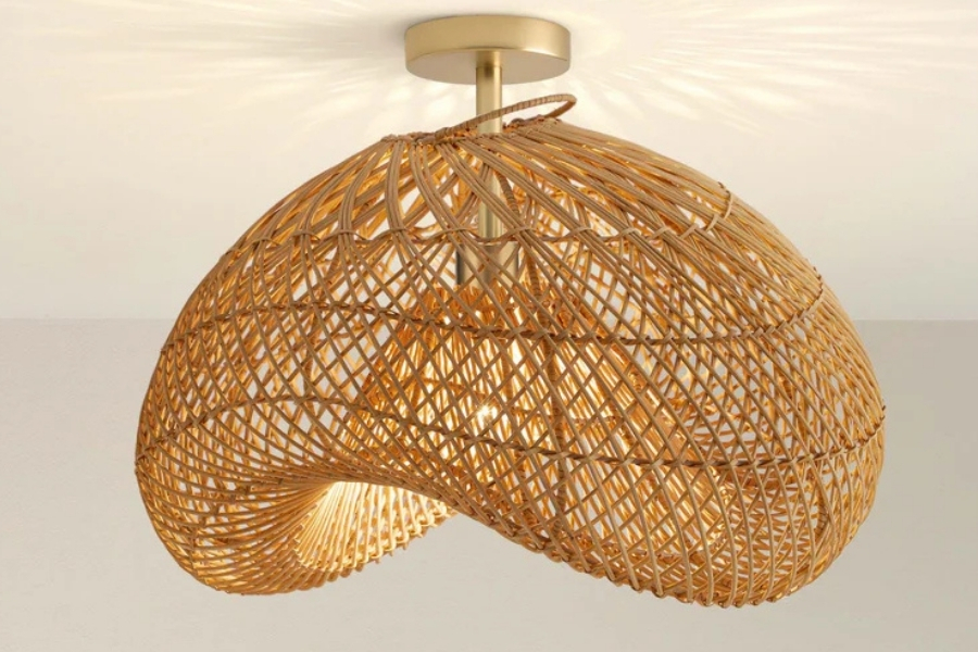 Sepherina Rattan Flush Mount Light